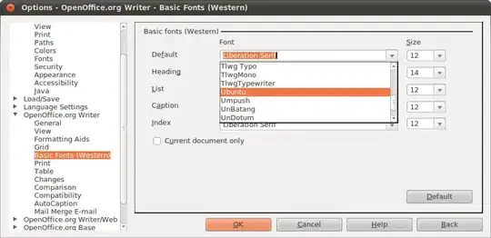 ubuntu root folder with an x