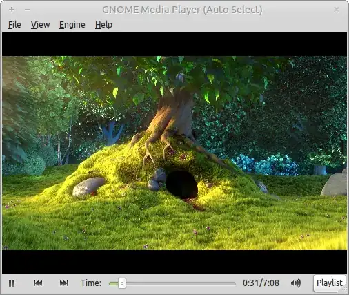 gnome-media-player playing Big Buck Bunny