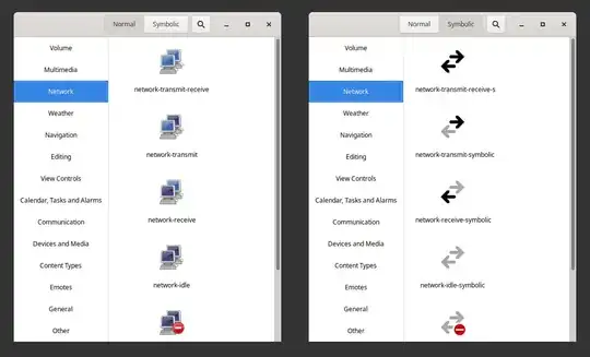 gtk3-icon-browser with normal and symbolic views