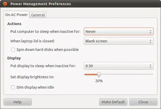Power Management Preferences - On AC Power