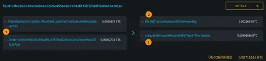 Screenshot of transaction with two inputs and two outputs from Blockstream.info