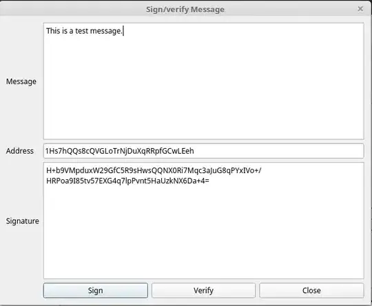 Electrum 3.3.6 Sign/Verify tool