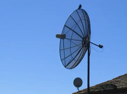 popular 1980s satellite receiving dish: source WikiMedia