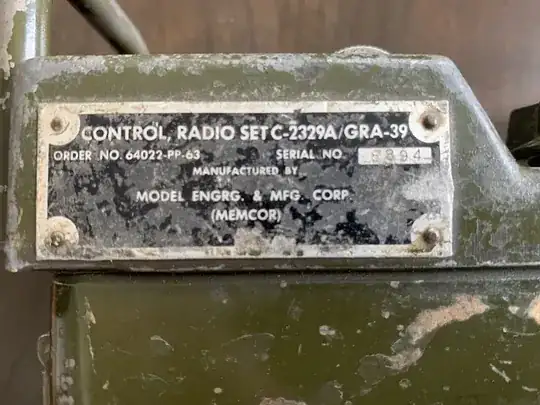 Id plate for above set