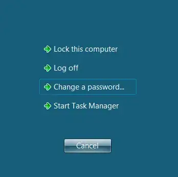 Windows Server 2008 R2 Ctrl+Alt+Del screen