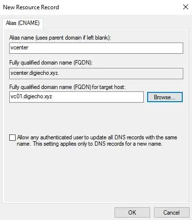 CNAME Record Creation