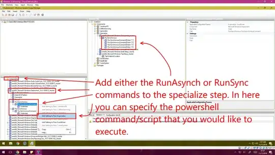 Add the command execution item.