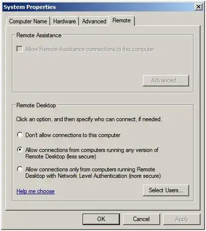 server security settings