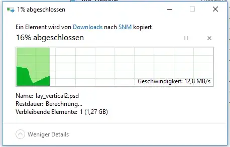 sample 1: file transfer rate drops to zero and file transfer aborts
