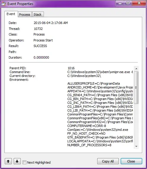 event properties dialog