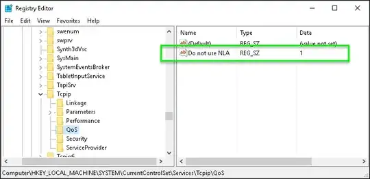 Do not use NLA registry setting