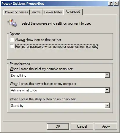 Prompt for password when computer resumes from standby