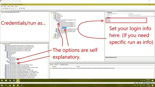 Run as info/credentials