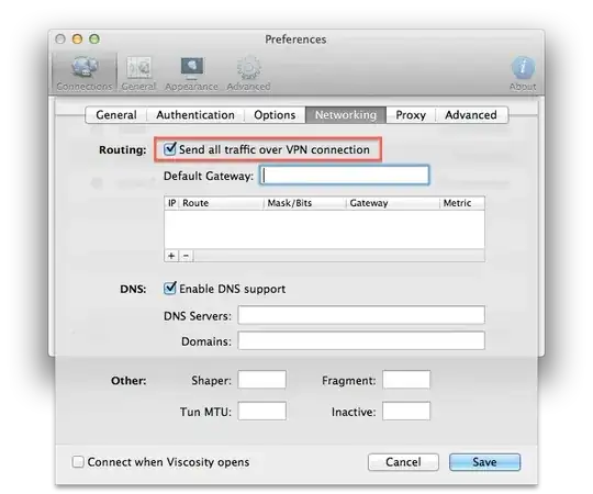 Send all traffic over vpn connection in Viscosity
