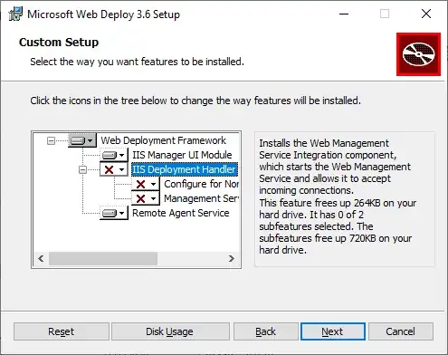 Web Deploy installer UI