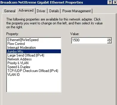 Jumbo Frame setting on one of my servers