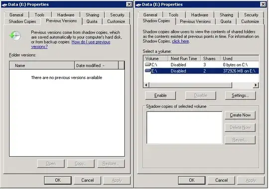 Disk Properties related to VSS