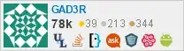 profile for GAD3R on Stack Exchange, a network of free, community-driven Q&A sites