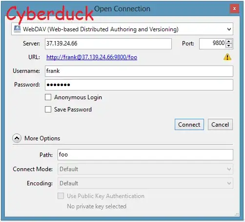 Details entered into Cyberducks. Connection succesful! 