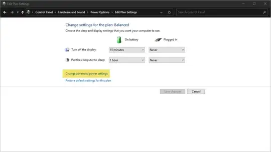 Advanced power settings