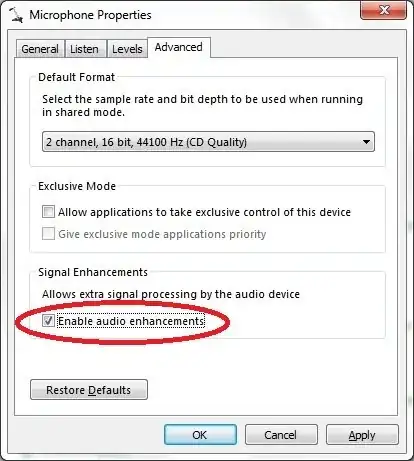 mic no sound in google hangouts