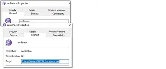 Shortcut Properties Shortcut Target to runemacs.exe