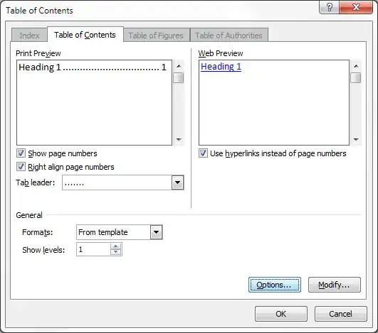Word 2007: TOC Options
