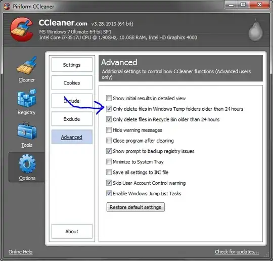 CCleaner advanced options