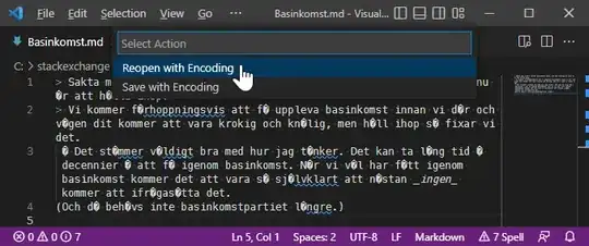 VS Code: UTF-8 > Reopen with Encoding > there is no ANSI!
