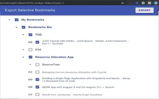 select and export any subset of your bookmarks