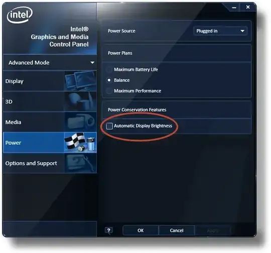 Screenshot of setting