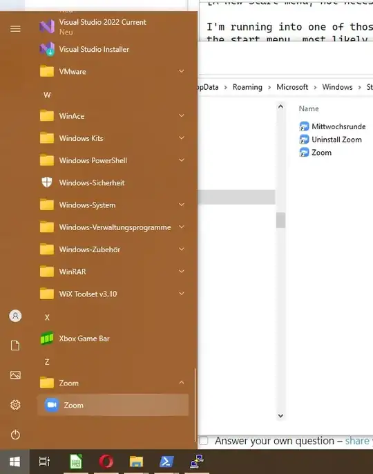 Screenshot start menu