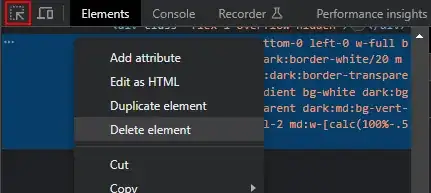 Select and delete the overlapping element