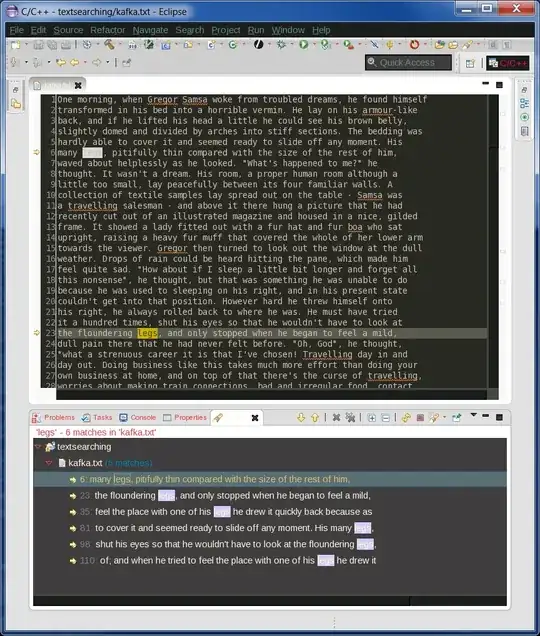 Example Eclipse view of search in current file with results in a panel at the bottom. (c) Avi Silver 2014