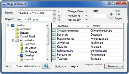 RegexRenamer screenshot