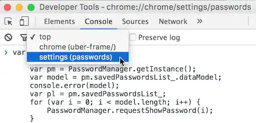 Chrome Dev Tools Console tab