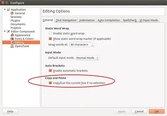 screenshot of kate configure menu