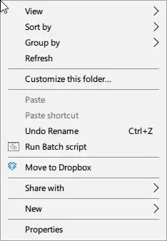context menu icon windows