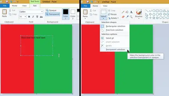 Transparent selection