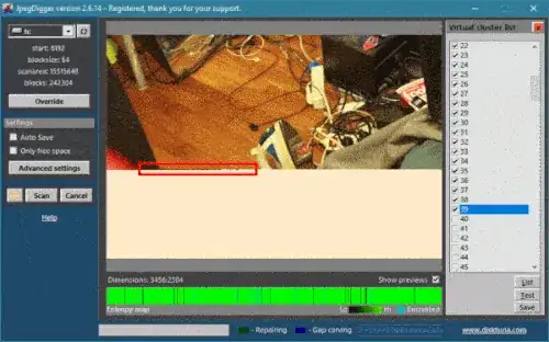 manual reassembly of fragmented JPEG