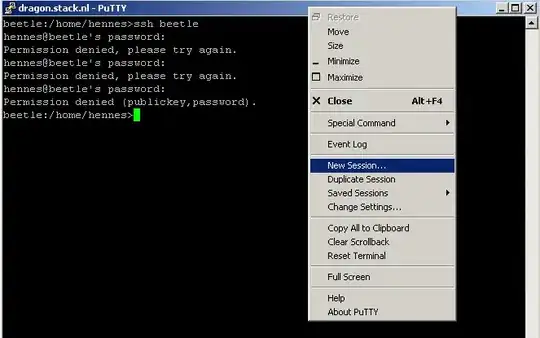 SSH window via puTTY