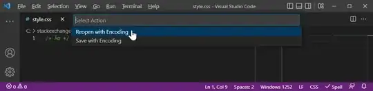 'Reopen with Encoding' changes how the file is decoded.