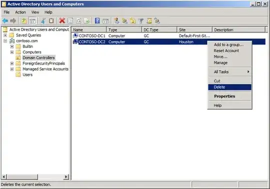 Windows Command Prompt showing the contents of the share with illegal file names from the Windows side
