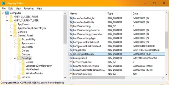 Screenshot of the registry with the new DWORD value in place