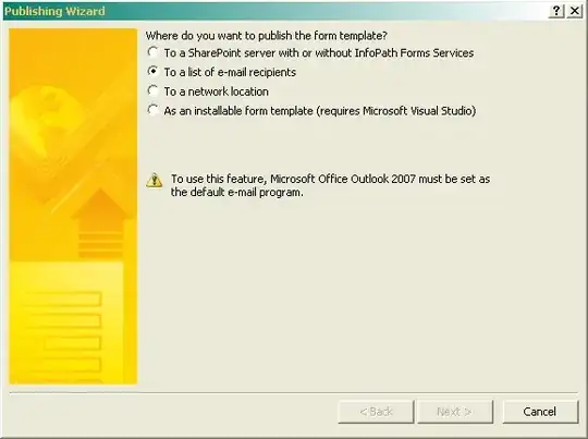 Screenshot of InfoPath Publishing Wizard