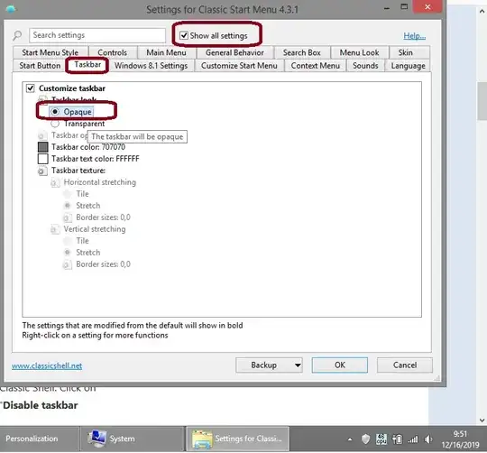 classic menu start taskbar transparent disable