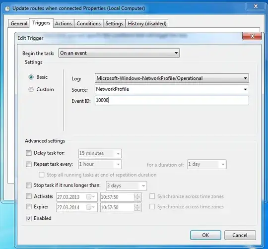 Task trigger configuration