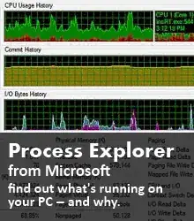 Microsoft Process Explorer -- find out what's running on your PC, and why
