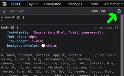 Devtools Screenshot with a nice and friendly ponting arrow
