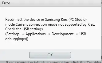 kies error message